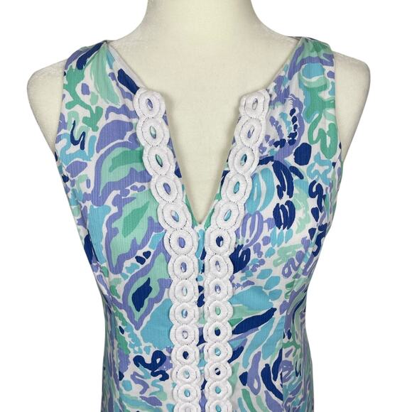 Lilly Pulitzer Ryder Lilly's Lilac Nice Ink Lace Front Shift Dress Size 6 Preppy - Picture 4 of 16